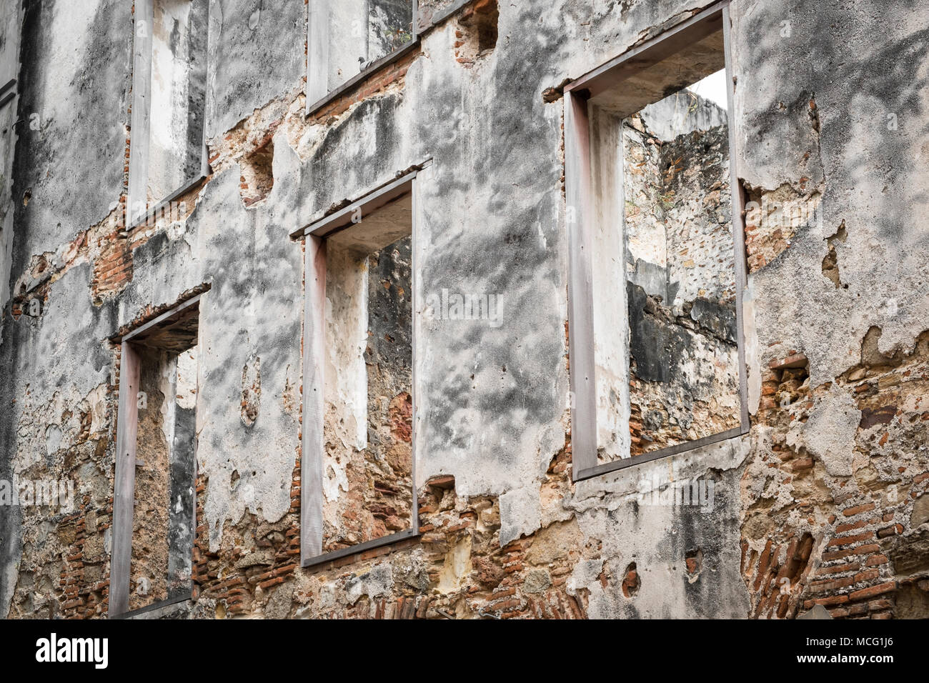 Edificio storico facciata rovina in Panama City ( Casco Viejo) Foto Stock