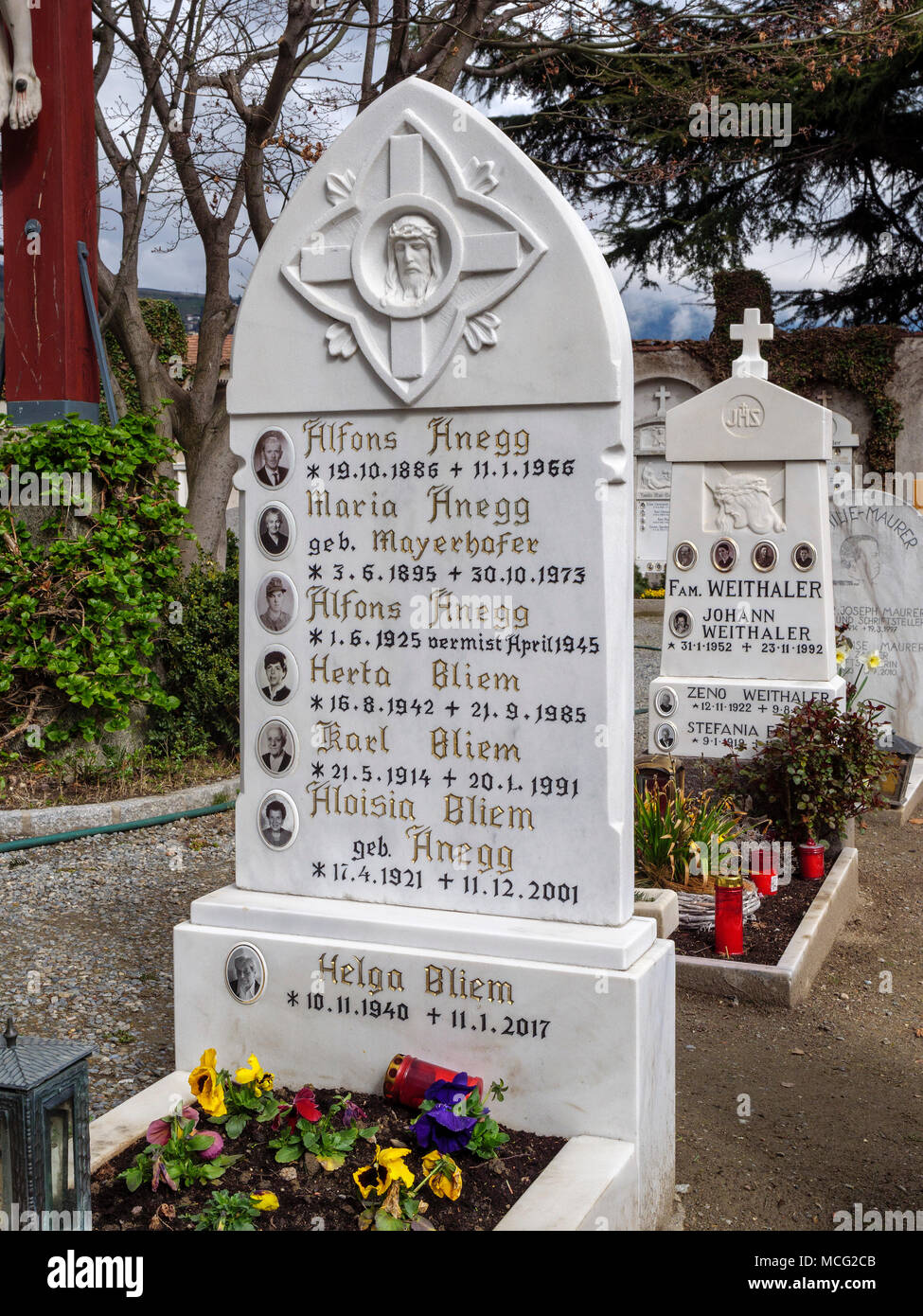 Cimitero, Algund-Lagundo, provincia Bozen-South Tirolo, Italia Foto Stock