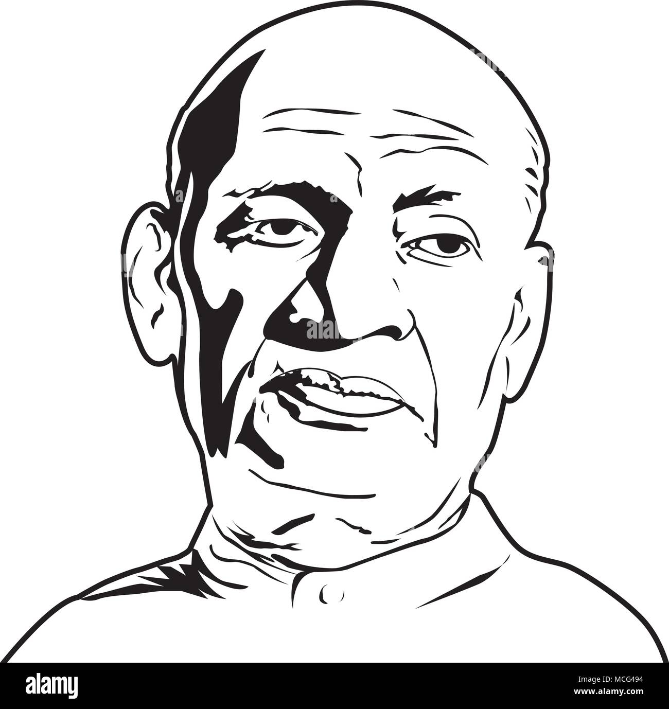 Sardar Patel,Vallabhbhai Patel ( 1875 - 1950), il primo vice primo ministro dell'India,Vallabhbhai Patel immagine vettoriale. Illustrazione Vettoriale