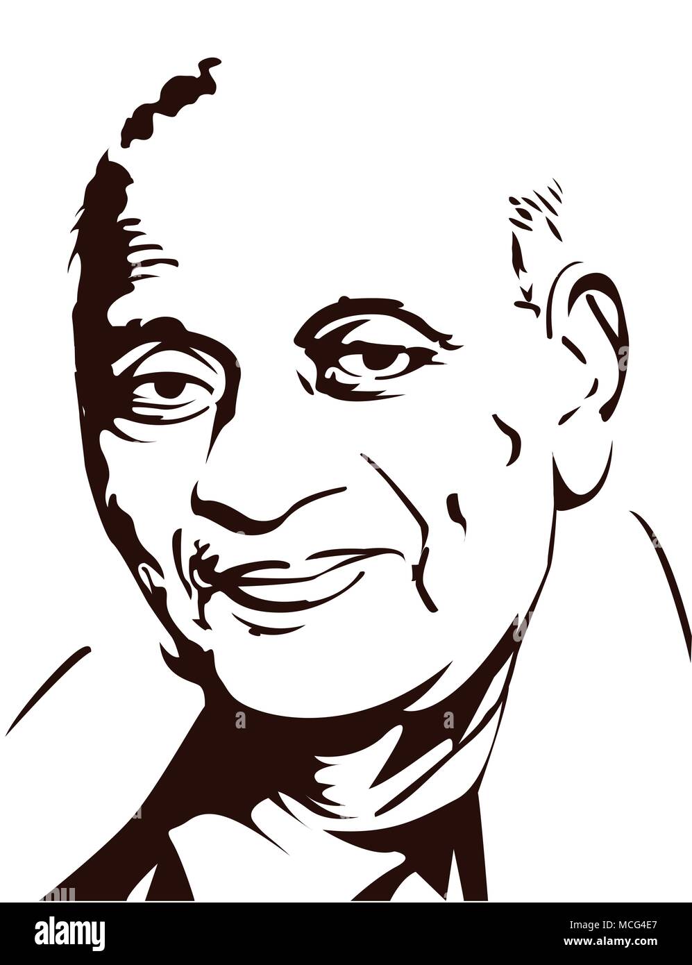 Sardar Patel,Vallabhbhai Patel ( 1875 - 1950), il primo vice primo ministro dell'India,Vallabhbhai Patel immagine vettoriale. Illustrazione Vettoriale