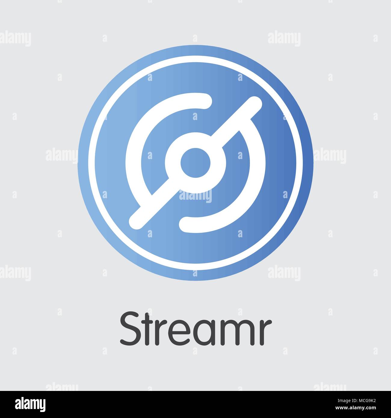 Streamr - Moneta crittografica pittogramma. Illustrazione Vettoriale