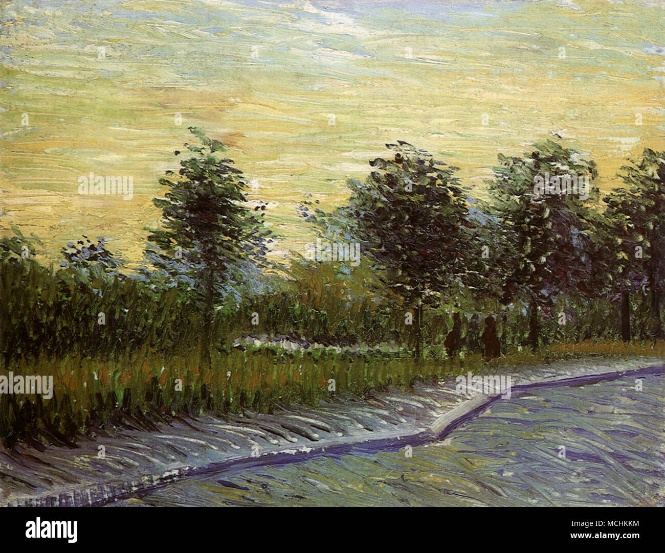 Corsia in Voyer d'Argenson Park a Asnières Foto Stock