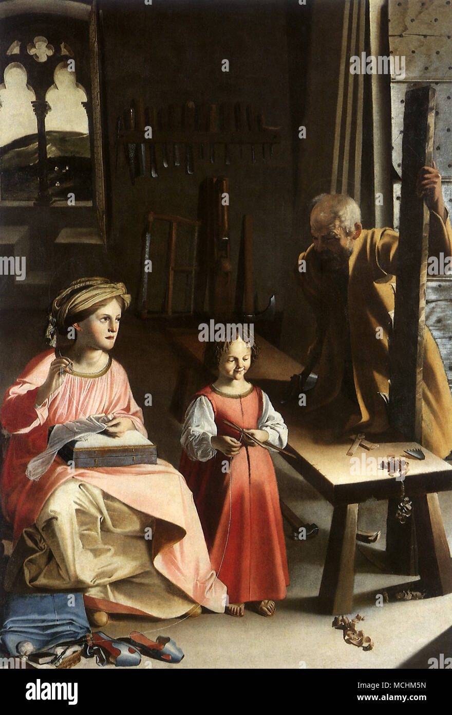 Sacra famiglia Foto Stock