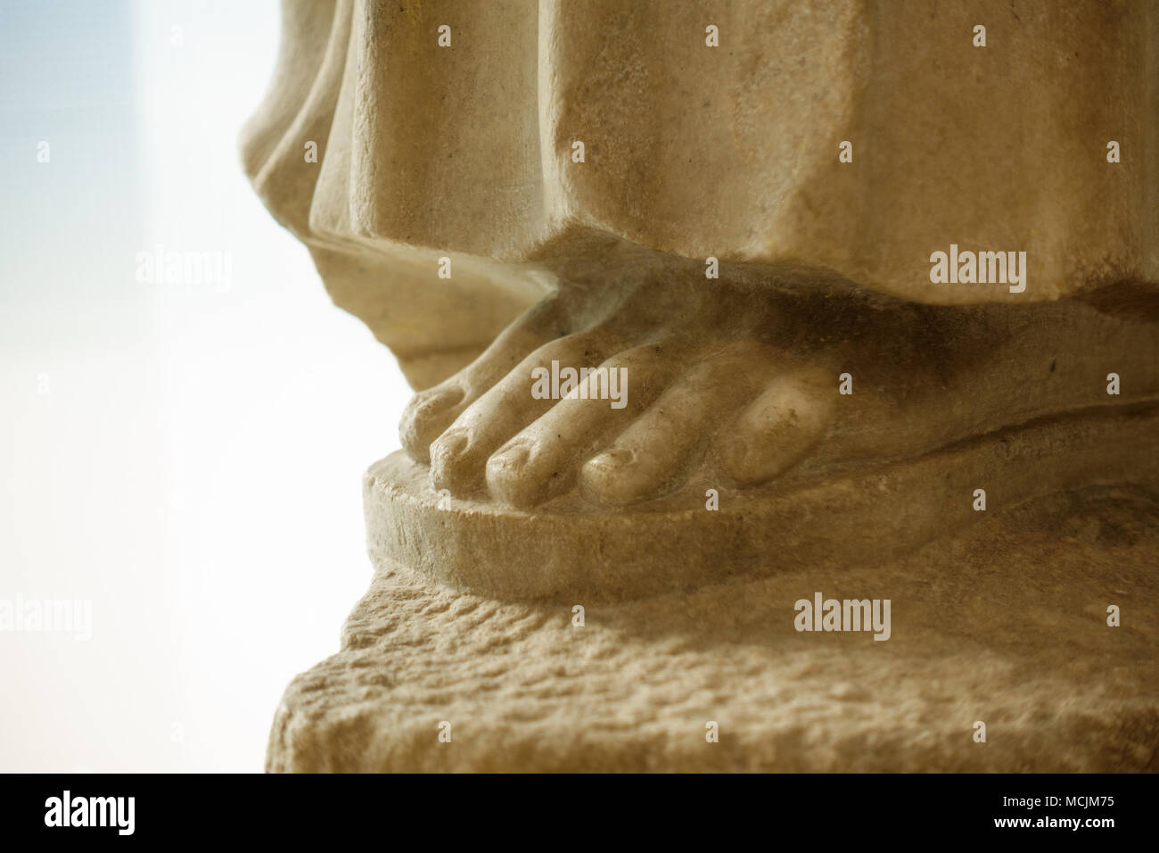 Close-up di piede di una rappresentazione umana, Atene, Grecia Foto Stock
