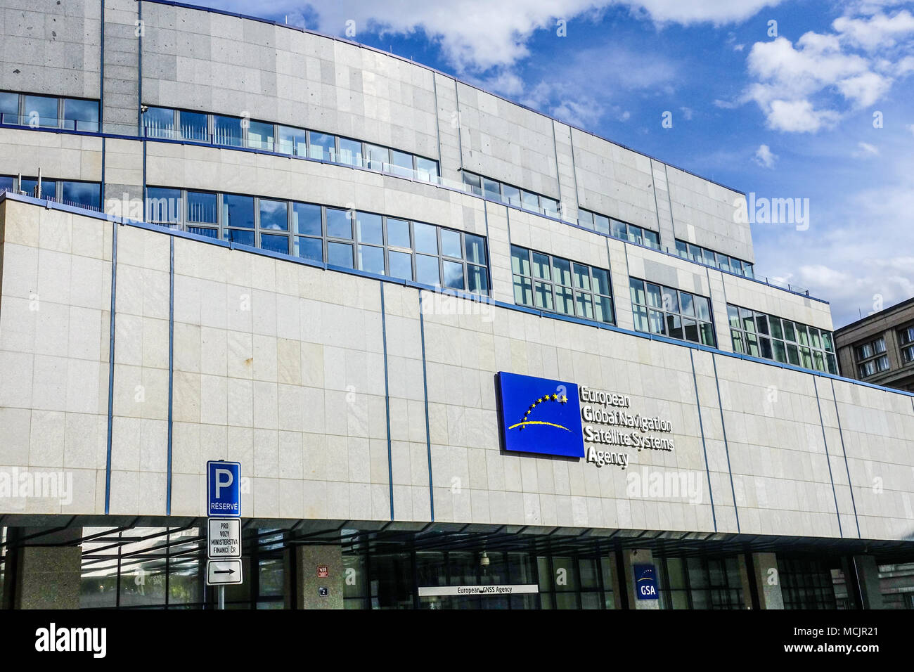 GSA, sede centrale europea di sistemi globali di navigazione via satellite di agenzia, Praga Holesovice, Repubblica Ceca Foto Stock