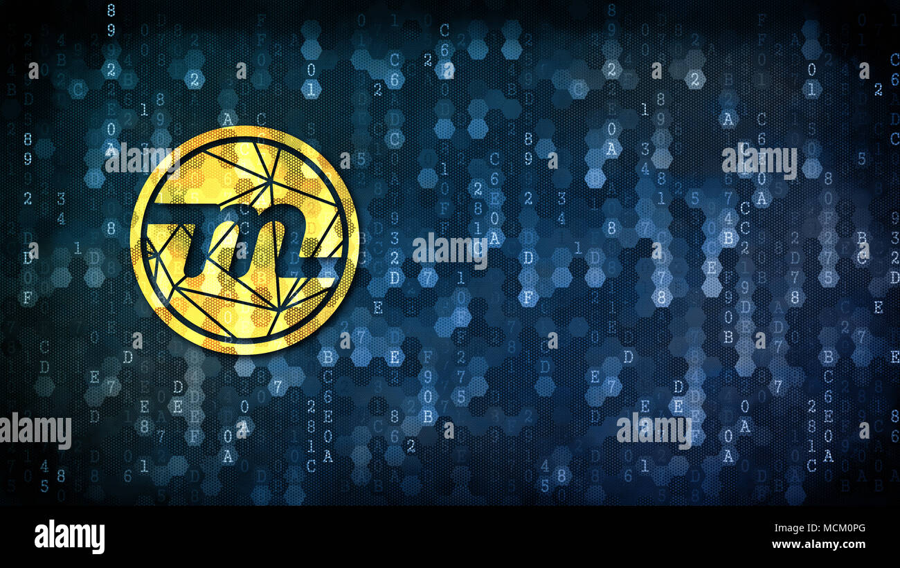 Una miriade di - Illustrazione di monete su sfondo digitale. Foto Stock