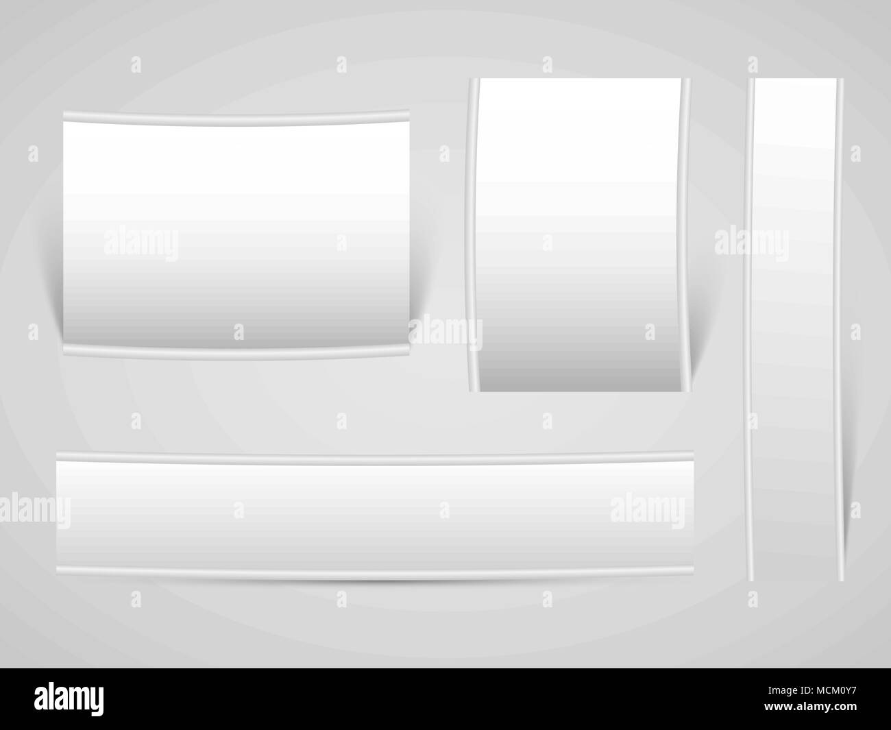 Raccolta di orizzontale e verticale di banner e roll-up con ombre, elemento  di design Immagine e Vettoriale - Alamy