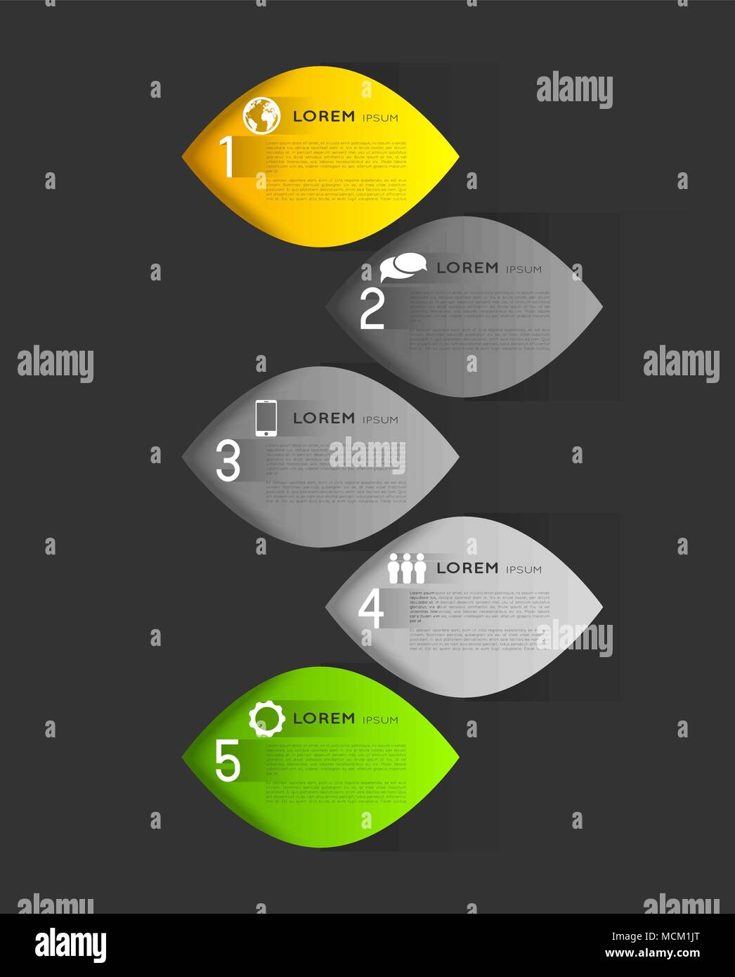 Infografico banner mesh con opzione passi e icone, elemento di design Illustrazione Vettoriale