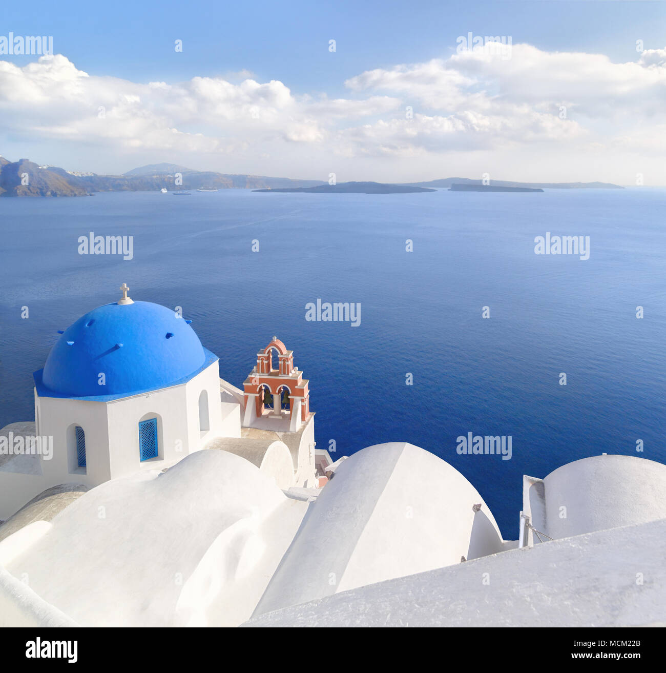 Visualizzare i quartieri di Santorini villaggio di Oia. Foto Stock