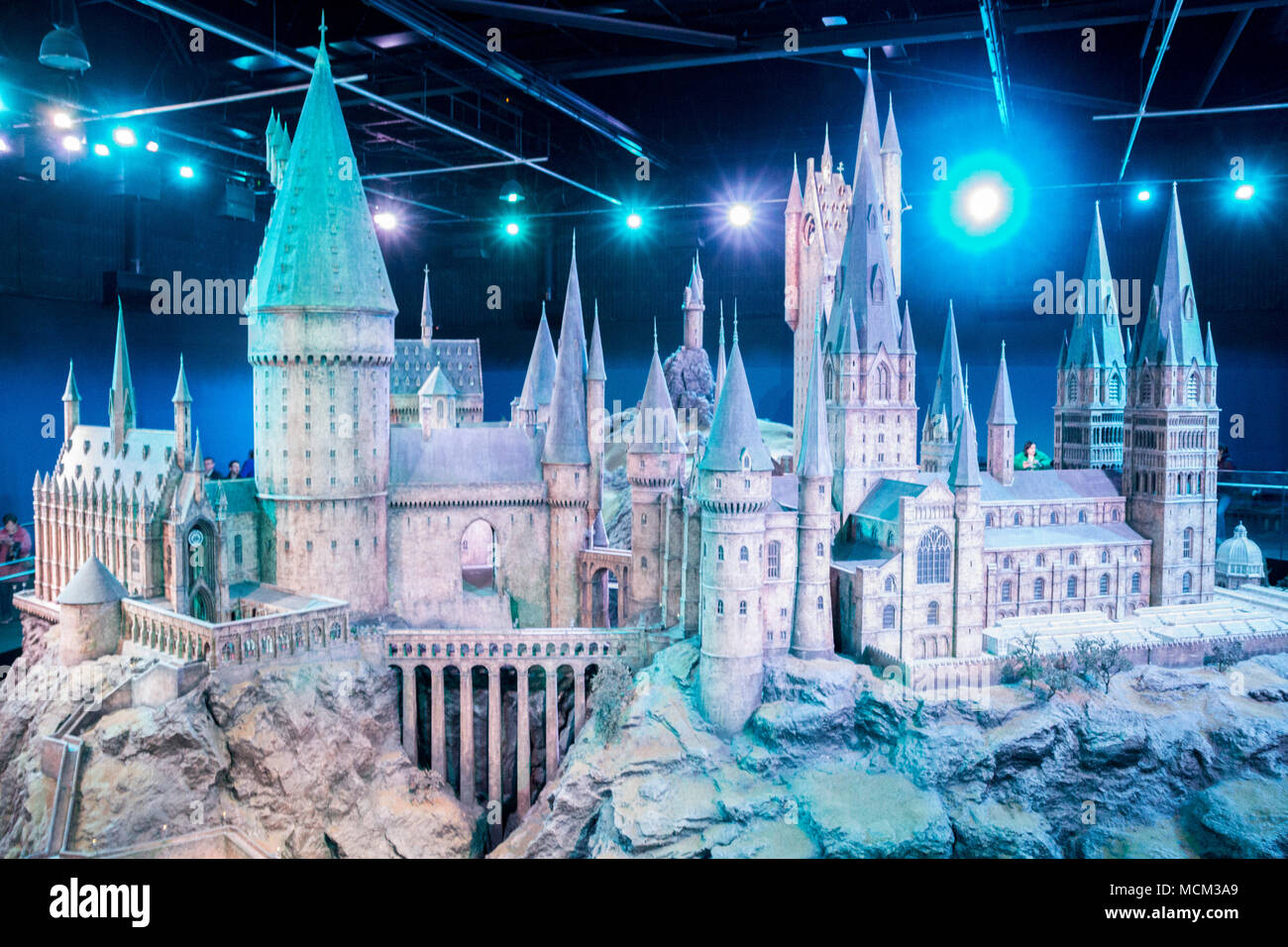 Modello di Hogwarts, Harry Potter Studios, la realizzazione di Harry Potter Warner Bros Studio Tour di Londra, Leavesden Inghilterra, Regno Unito, Europa Foto Stock