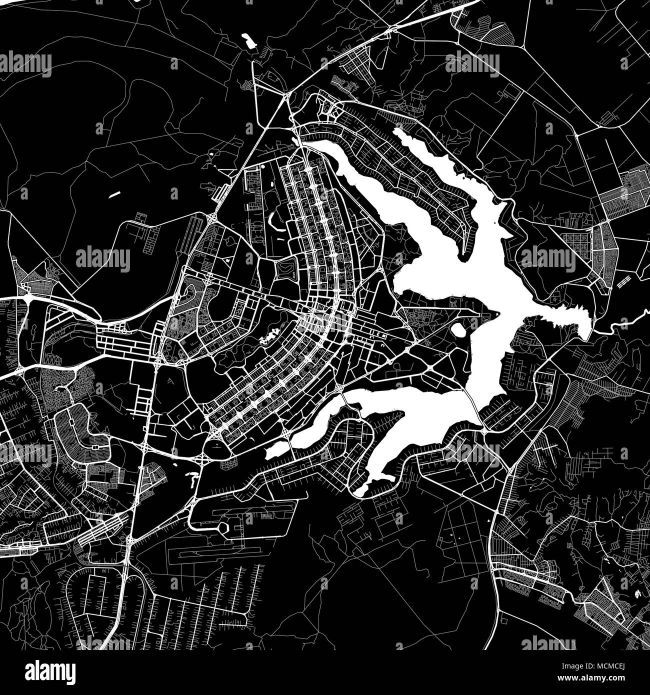 Mappa Area di Brasilia, Brasile. Sfondo scuro versione per una infografica  e progetti di marketing. Questa mappa di Brasilia, Distrito Federal,  contiene typica Immagine e Vettoriale - Alamy