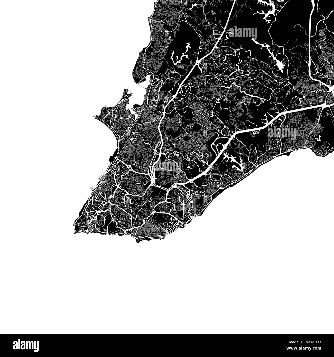 Mappa Area di Salvador, Brasile. Sfondo scuro versione per una infografica e progetti di marketing. Questa mappa di Salvador, Bahia, contiene punti di riferimento tipico Illustrazione Vettoriale Mappa Area di Salvador, Brasile. Sfondo scuro versione per una infografica e progetti di marketing. Questa mappa di Salvador, Bahia, contiene punti di riferimento tipico Illustrazione Vettoriale