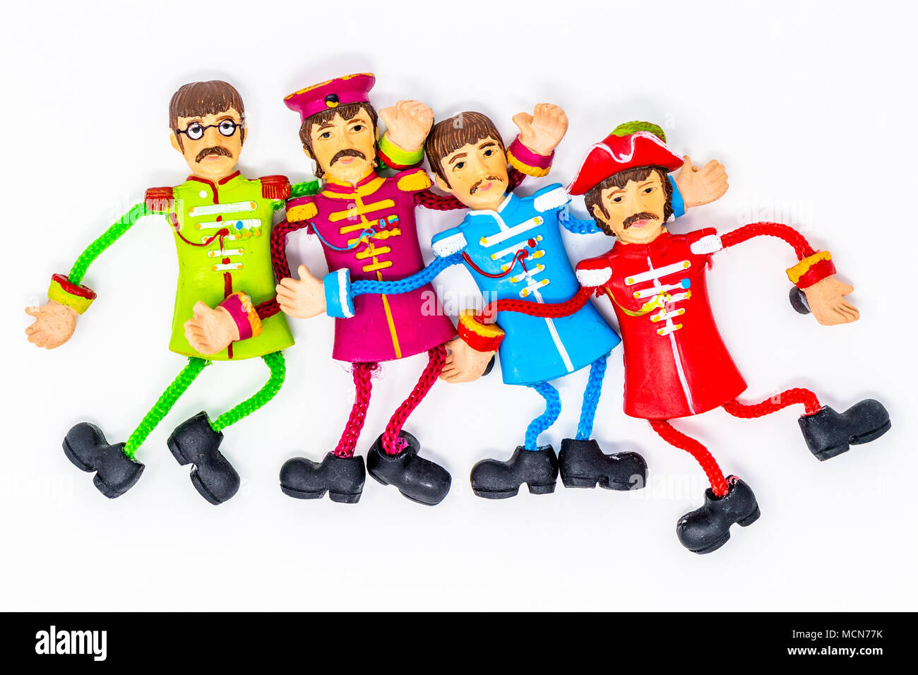 Magneti per il frigo di Fab Four 'Beatles". Foto Stock