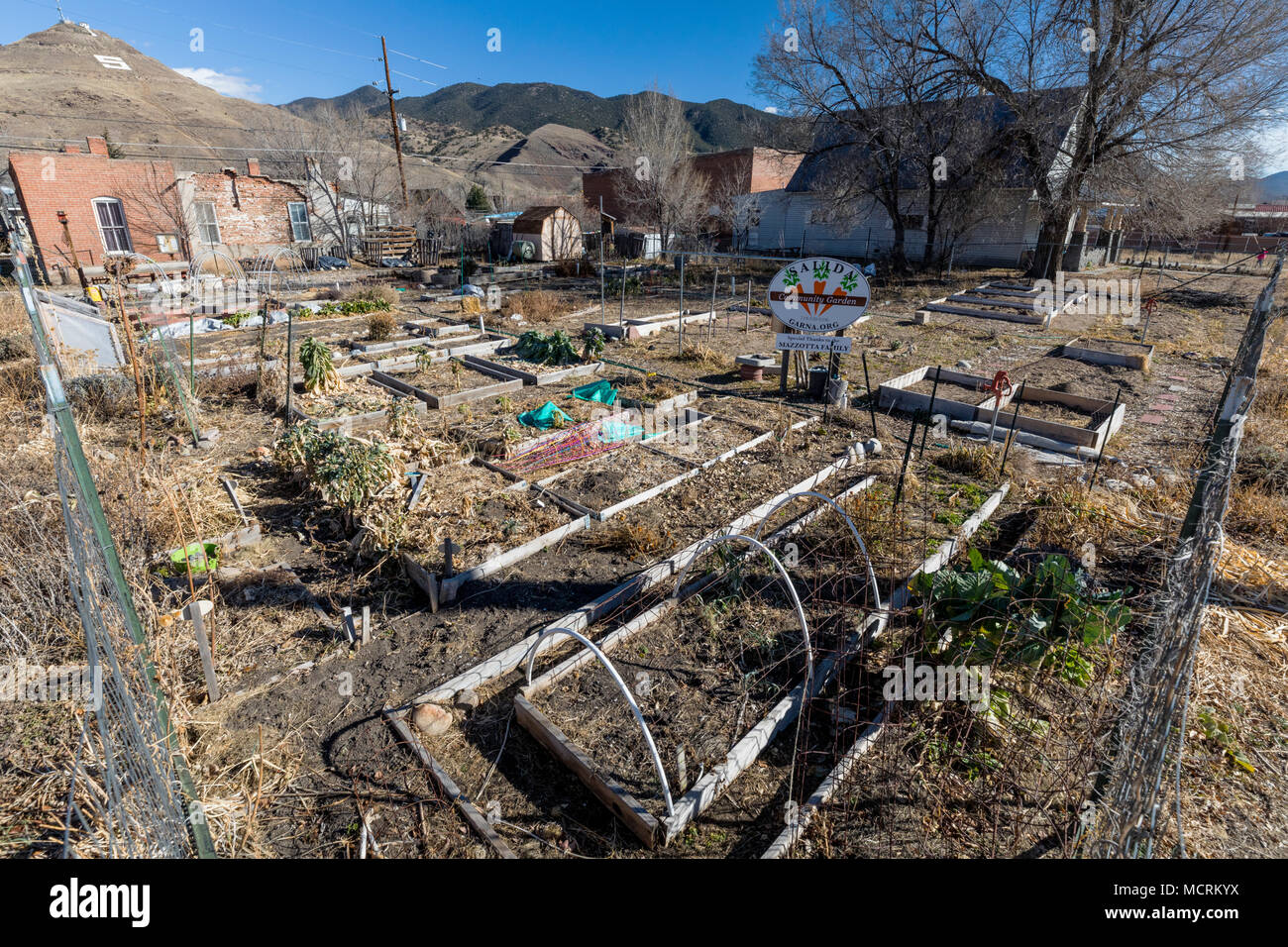 Dicembre; Salida comunità giardino; Salida, Colorado, STATI UNITI D'AMERICA Foto Stock