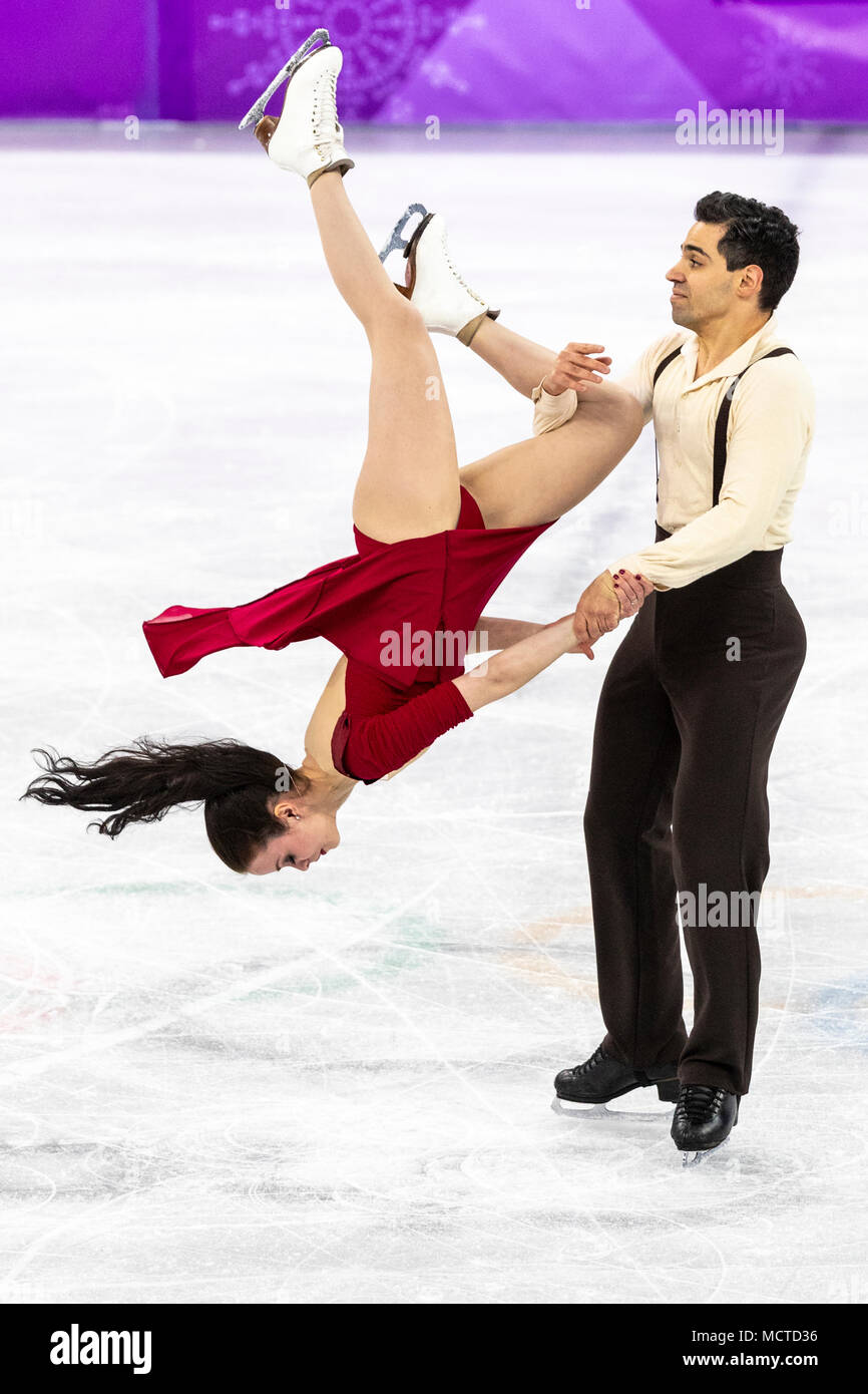 Anna Cappellini / Luca Lanotte (ITA) competere nel pattinaggio di figura - danza  su ghiaccio gratuita presso i Giochi Olimpici Invernali PyeongChang 2018  Foto stock - Alamy