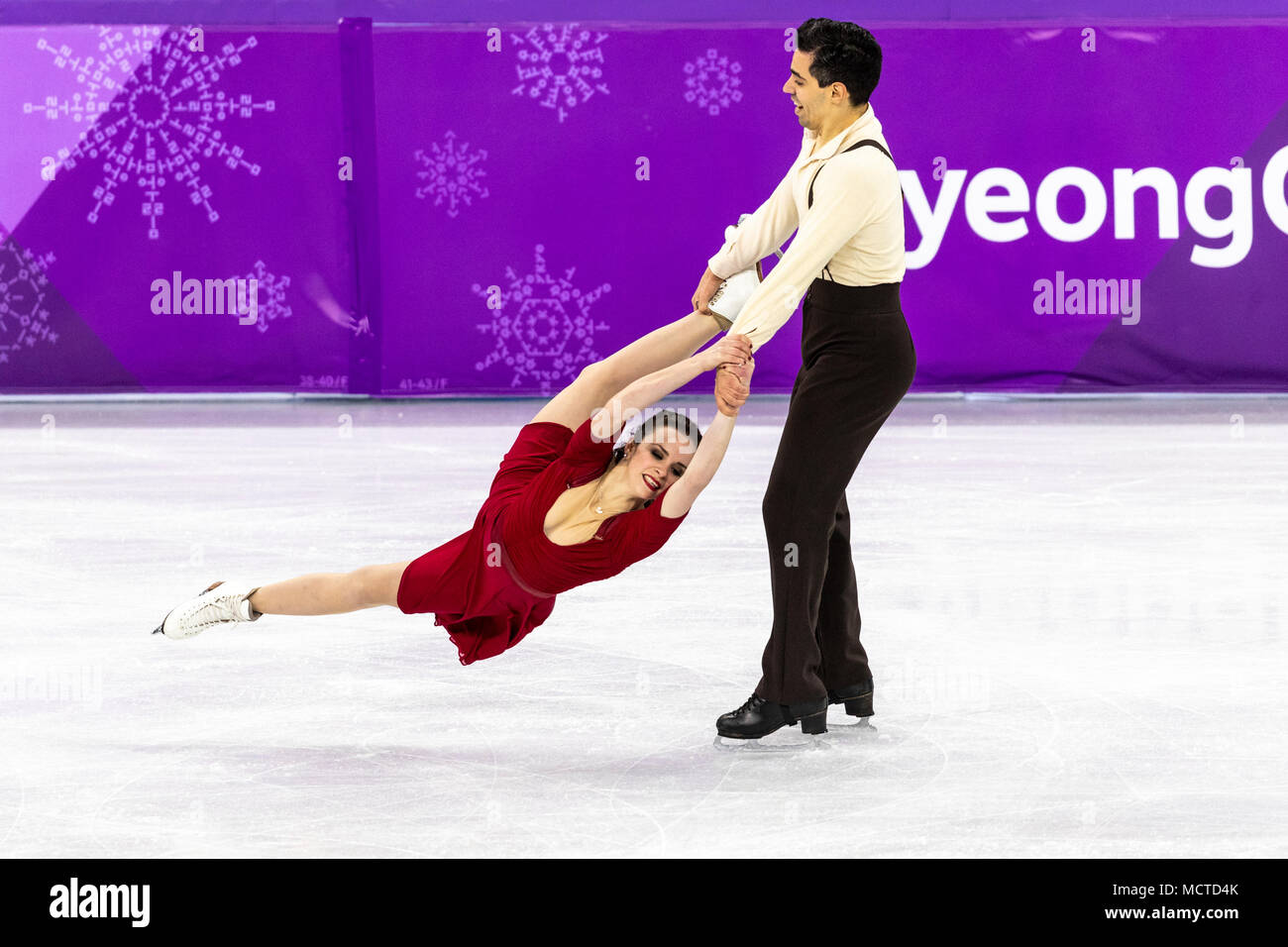 Anna Cappellini / Luca Lanotte (ITA) competere nel pattinaggio di figura -  danza su ghiaccio gratuita presso i Giochi Olimpici Invernali PyeongChang  2018 Foto stock - Alamy