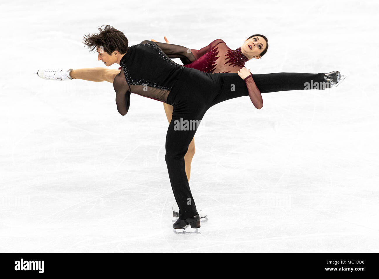 Tessa virtù/ Scott moiré (CAN) vincere la medaglia d'oro nel pattinaggio su ghiaccio danza durante i Giochi Olimpici Invernali PyeongChang 2018 Foto Stock