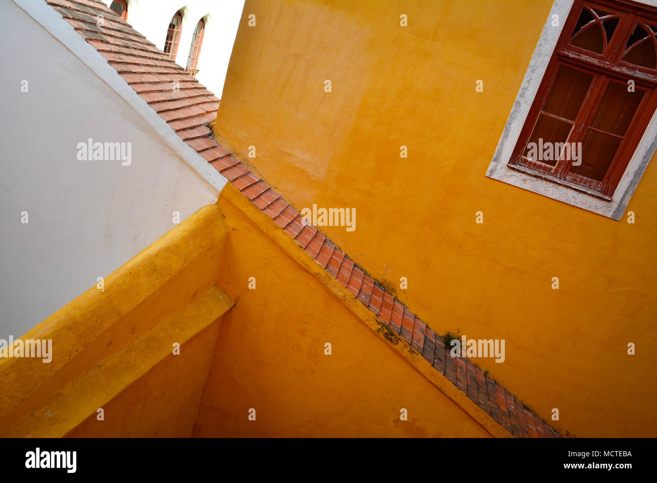 SINTRA, Portogallo - 31 ottobre 2017. Palazzo Nazionale di Sintra, Distretto di Lisboa, Portogallo. Foto Stock