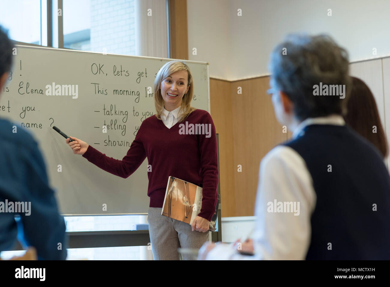 Scuola di inglese per il personale senior Foto Stock
