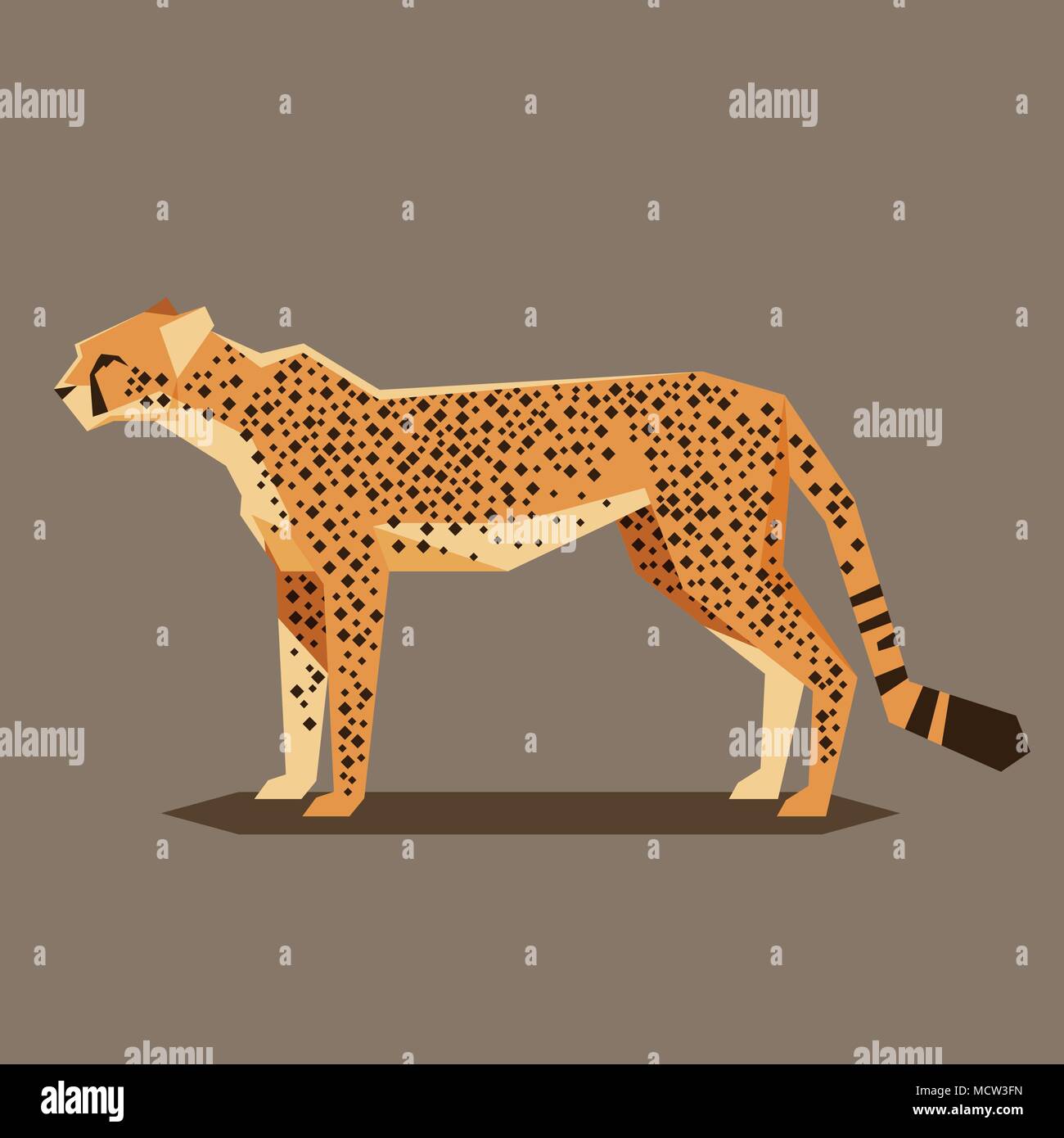 Immagine vettoriale della piana Cheetah geometrica Illustrazione Vettoriale