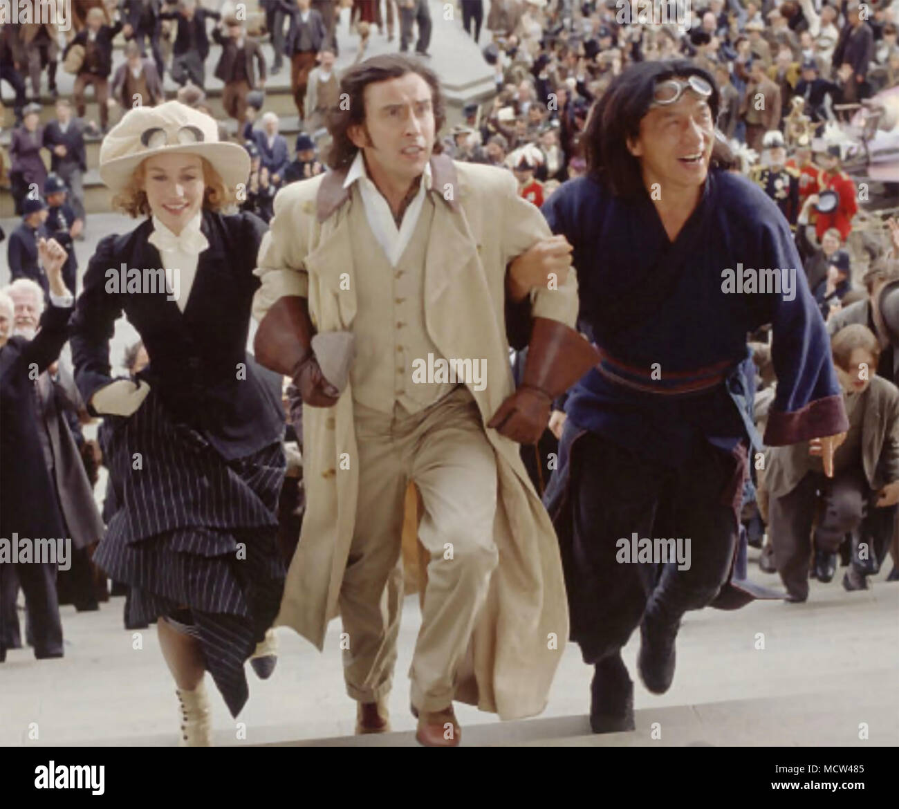 Il GIRO DEL MONDO IN 80 GIORNI 2004 Buena Vista film con da sinistra: Cecile de France, Steve Coogan, Jackie Chan Foto Stock
