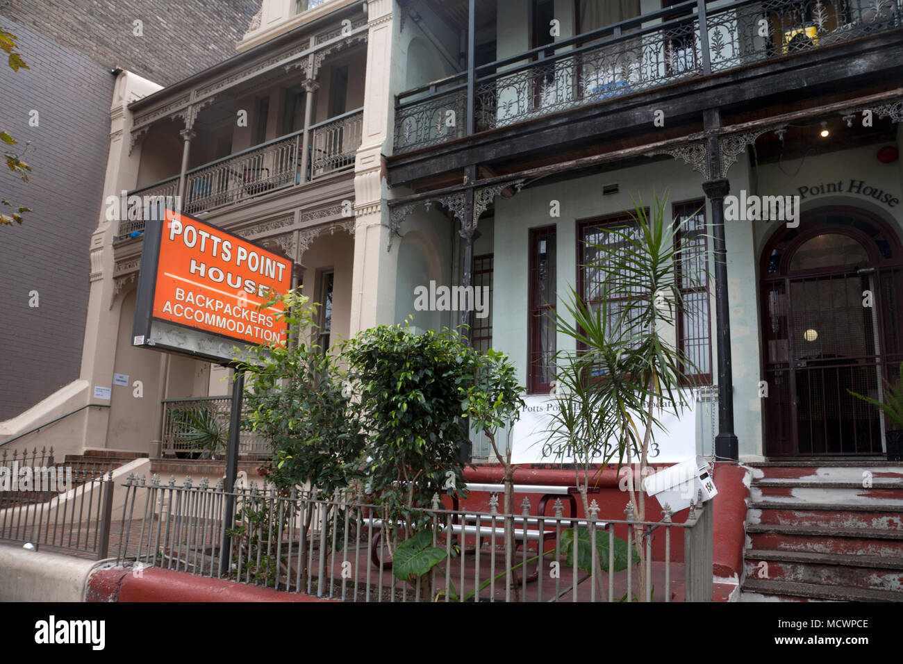 Potts Point house Victoria street kings cross sydney New South Wales AUSTRALIA Foto Stock