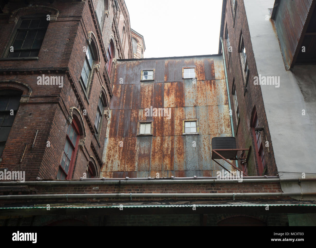 Vecchie Fabbriche nel quartiere storico di Patterson, NJ Foto Stock
