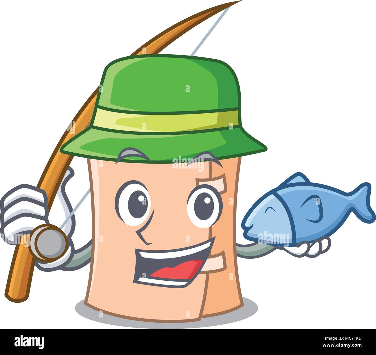 La pesca di garze mascotte cartoon illustrazione vettoriale Illustrazione Vettoriale