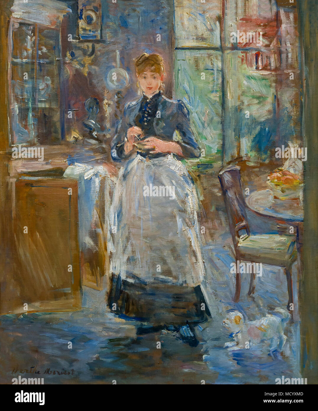 Nella sala da pranzo, Berthe Morisot, 1886, National Gallery of Art di Washington DC, USA, America del Nord Foto Stock