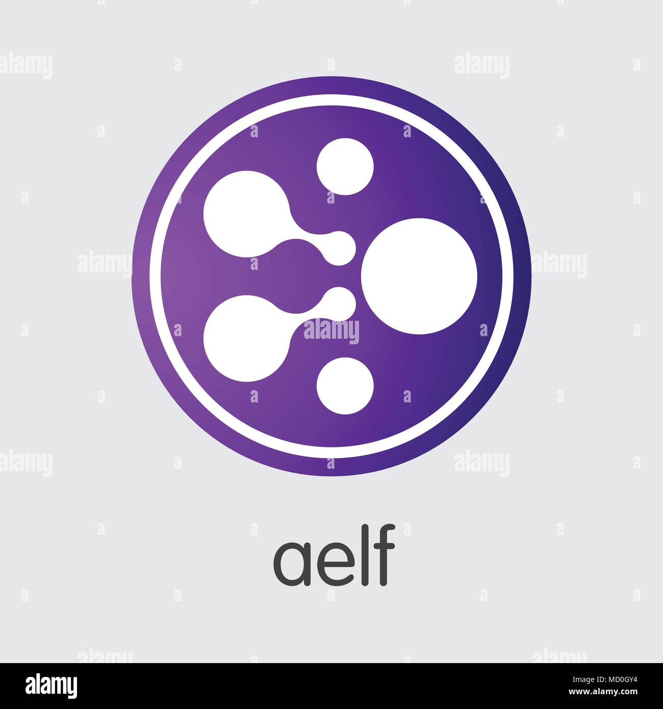 Aelf Cryptocurrency. Vector Elf Icona Web. Illustrazione Vettoriale