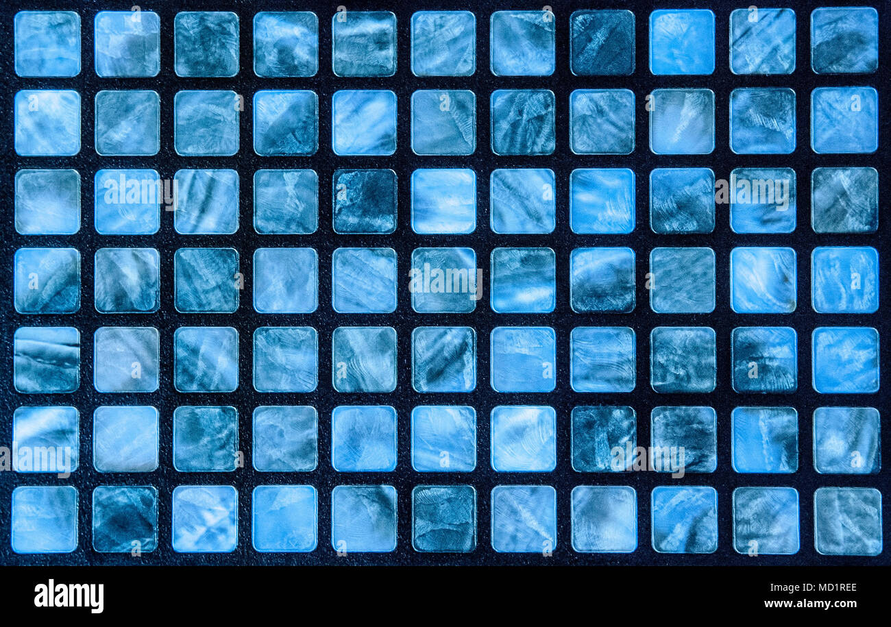Le tonalità blu di piastrelle a mosaico. Foto Stock
