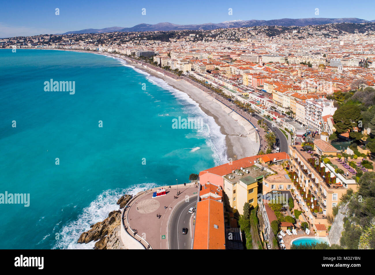 Vista aerea di Nizza Foto Stock