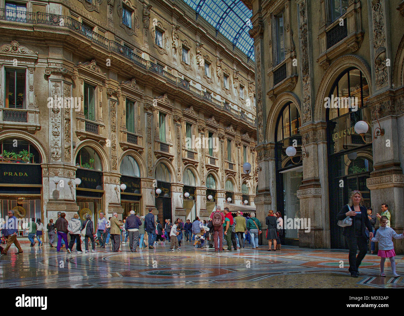 Galleria Vittorio in Milano, Italia Foto Stock