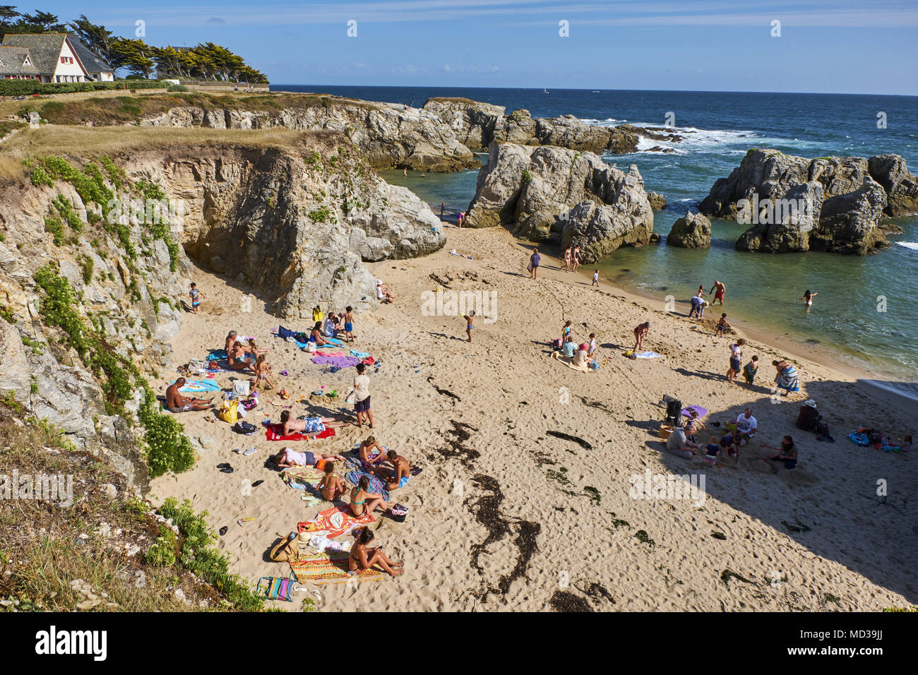 Francia, Loire-Atlantique, costa selvaggia tra Batz e le Pouliguen Foto Stock
