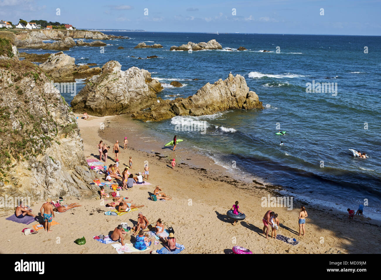 Francia, Loire-Atlantique, costa selvaggia tra Batz e le Pouliguen Foto Stock