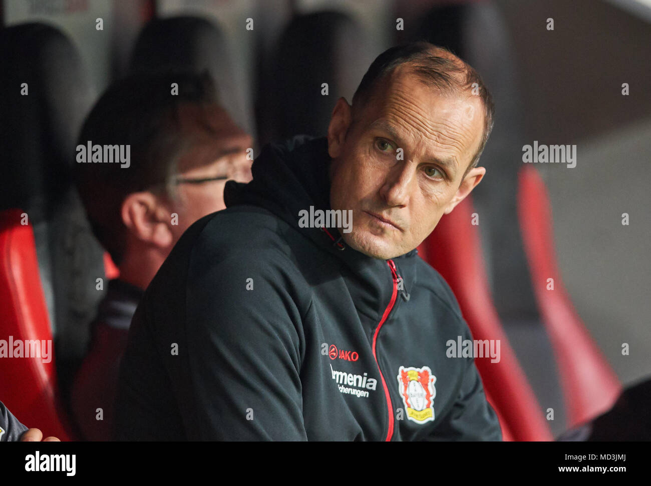 Leverkusen-FC Bayern Munich Soccer, Leverkusen, Aprile 17, 2018 Heiko HERRLICH, pullman Leverkusen Bayer 04 Leverkusen - FC Bayern Monaco 1.Division DFB Pokal, Lega calcio tedesca, Leverkusen, 17 aprile 2018, STAGIONE 2017/2018 © Peter Schatz / Alamy Live News Foto Stock