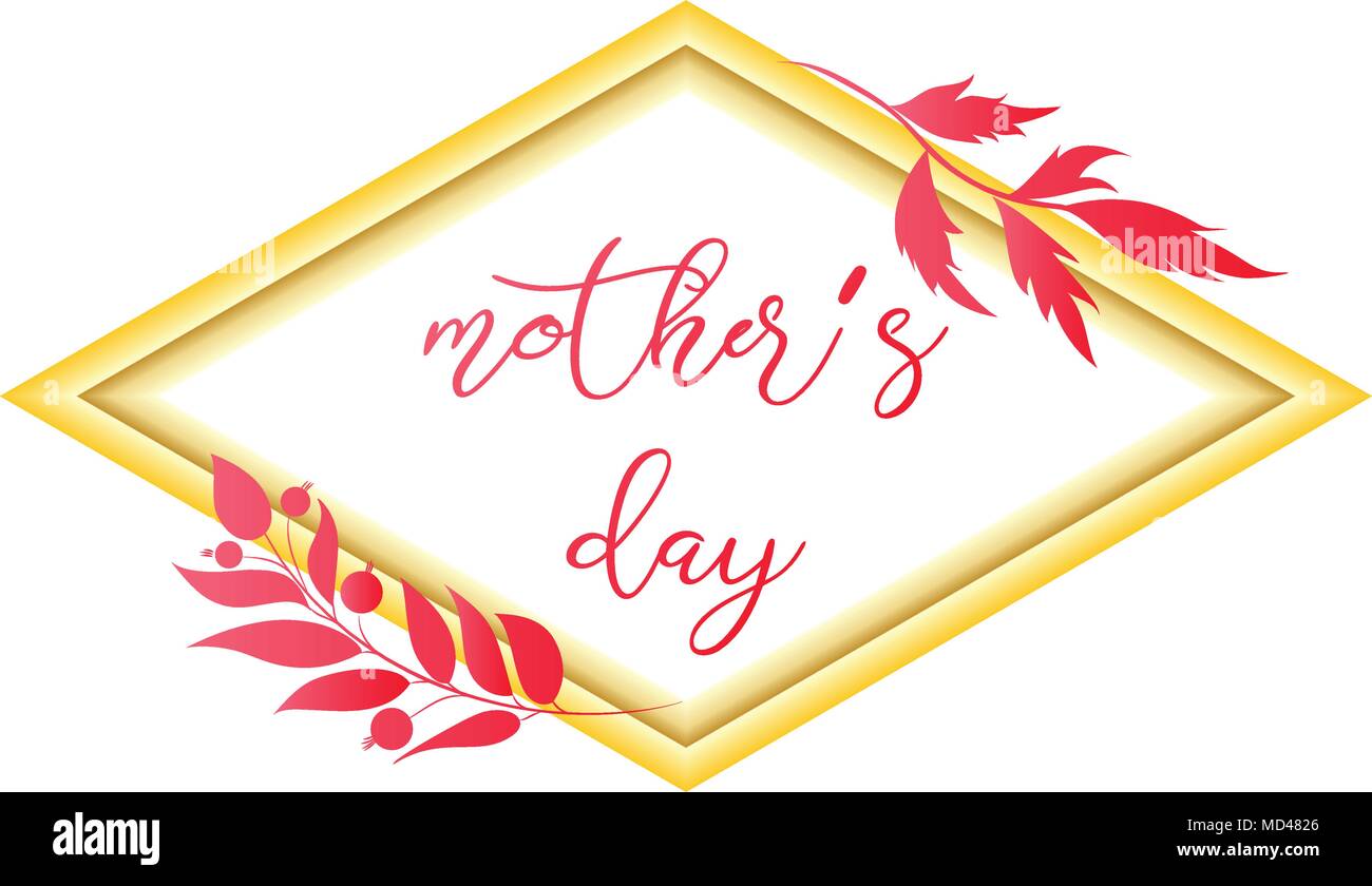 La festa della mamma progettazione di testo realistici in stile di cornice per la felice madre s Day celebrazione. illustrazione vettoriale per biglietto di auguri o poster, striscioni. Illustrazione Vettoriale