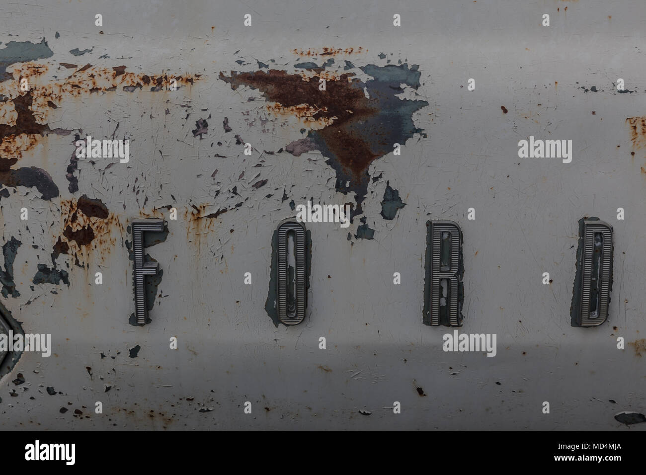 Emblema di Ford a CTC Auto Ranch in Denton Texas Foto Stock