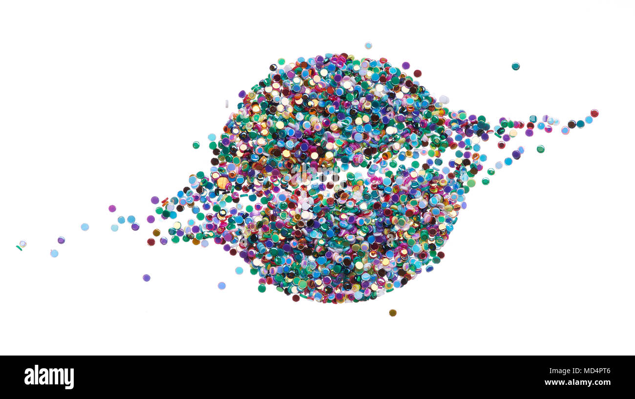 Luminose e sfondo originale di puntini multicolori, in forma di un cerchio Foto Stock