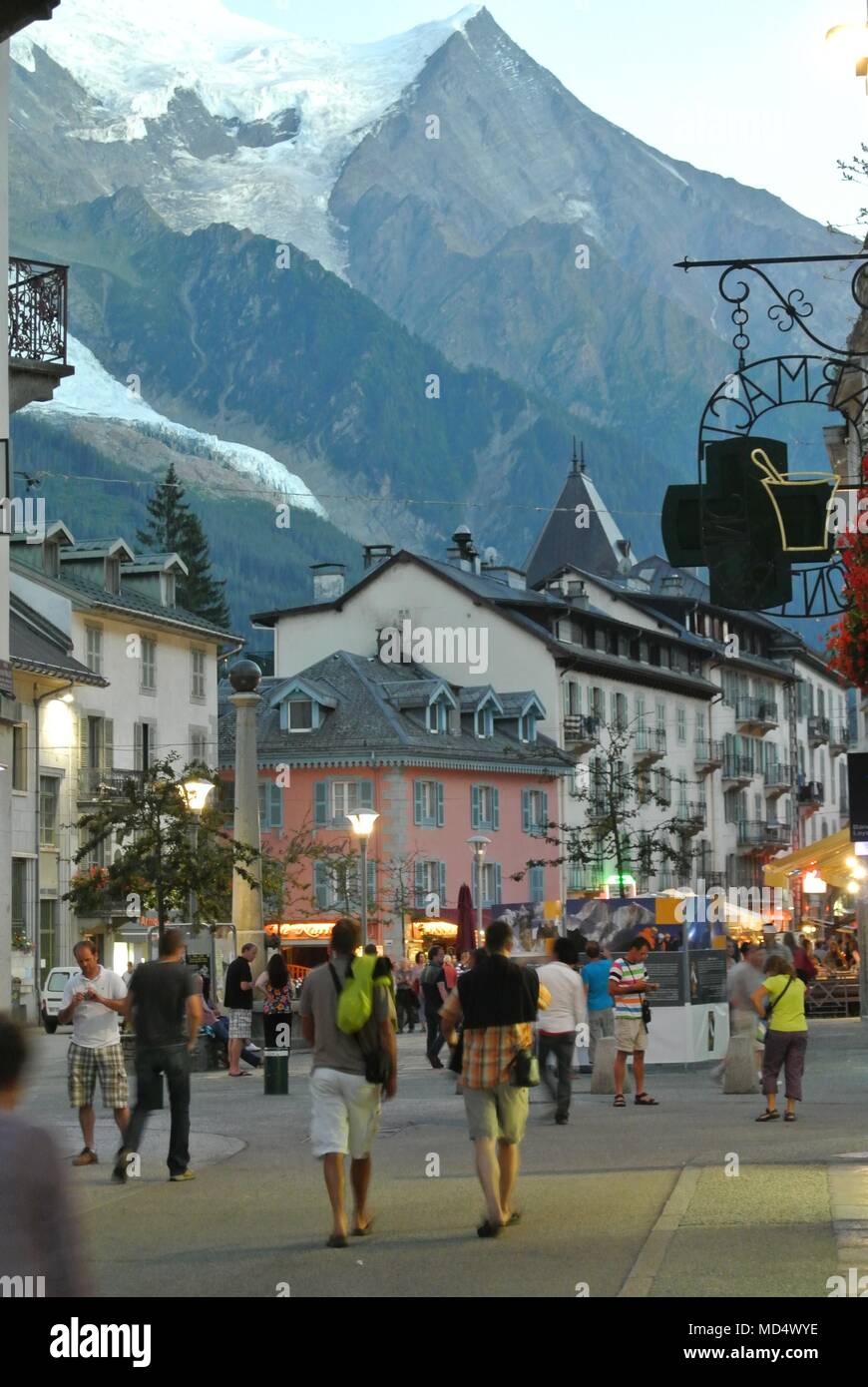 Chamonix Mont Blanc, Alpi francesi Foto Stock