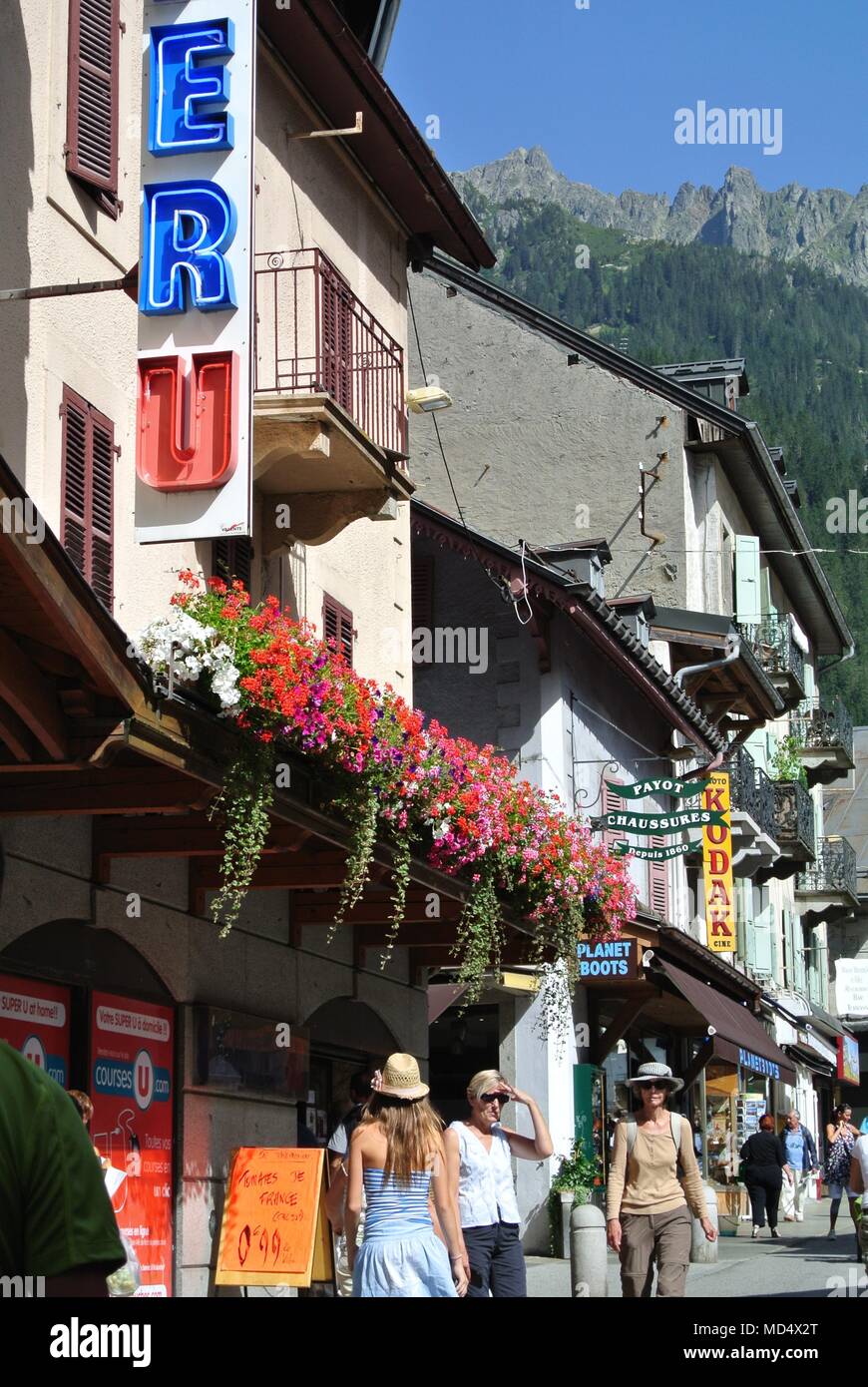 Chamonix Mont Blanc, Alpi francesi Foto Stock