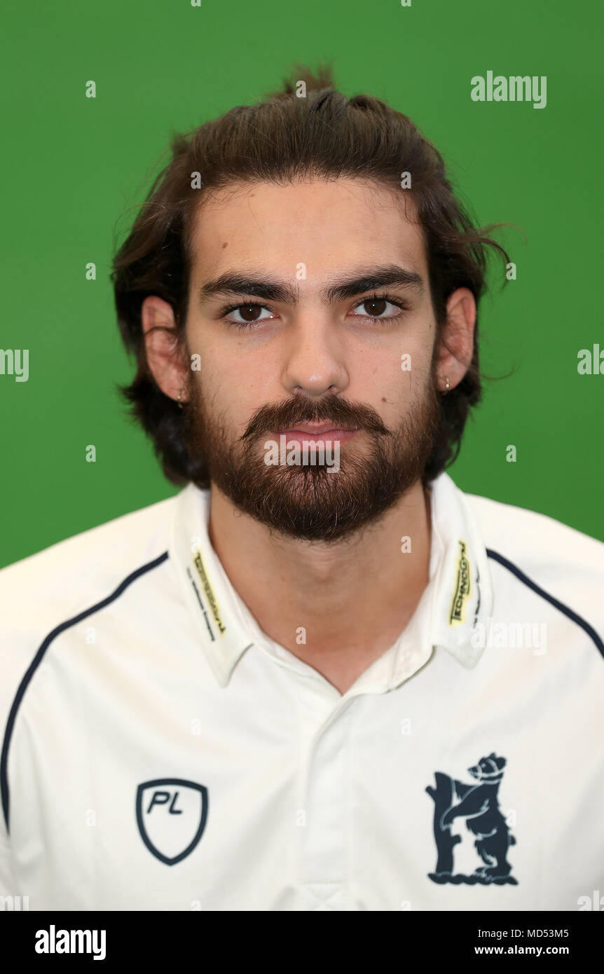 Andy Umeed durante il media day a Edgbaston, Birmingham. Stampa foto di associazione. Picture Data: Giovedì 5 Aprile 2018. Vedere PA storia CRICKET Warwickshire Foto Stock