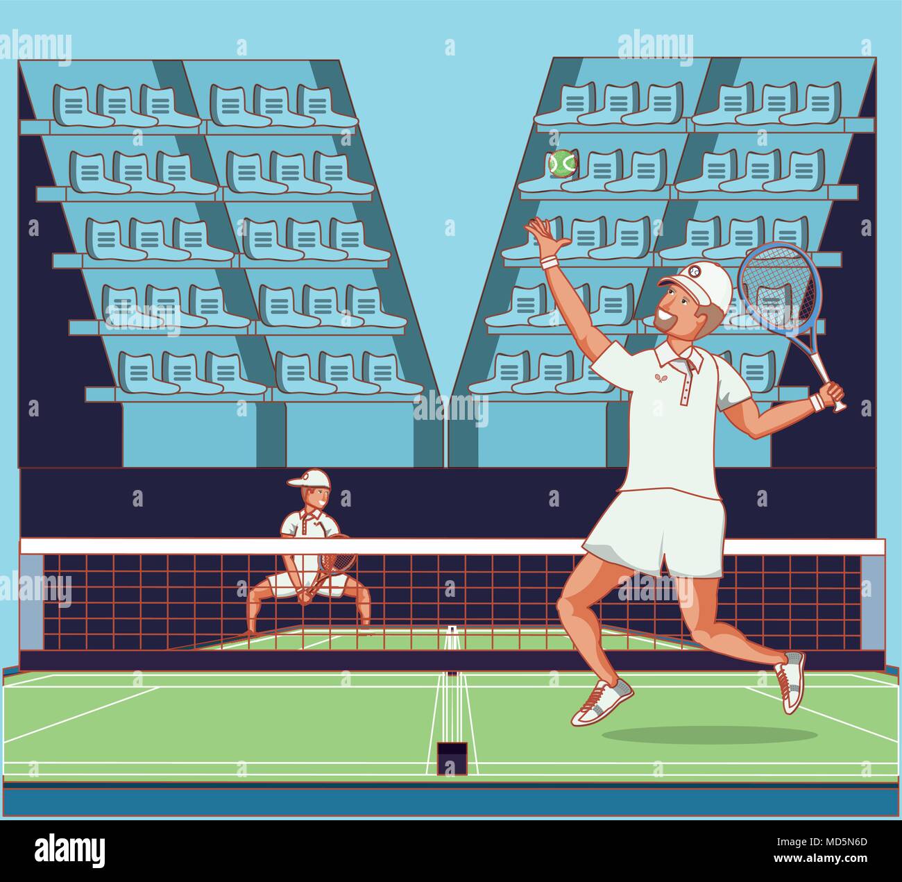 Gli uomini i giocatori di tennis vettore di caratteri illustration design Illustrazione Vettoriale