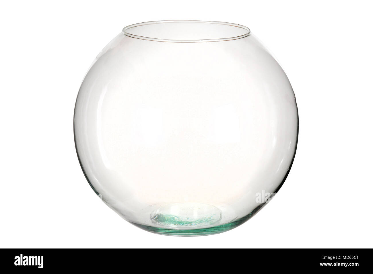 Acquario vuoto, fish bowl isolati su sfondo bianco Foto Stock