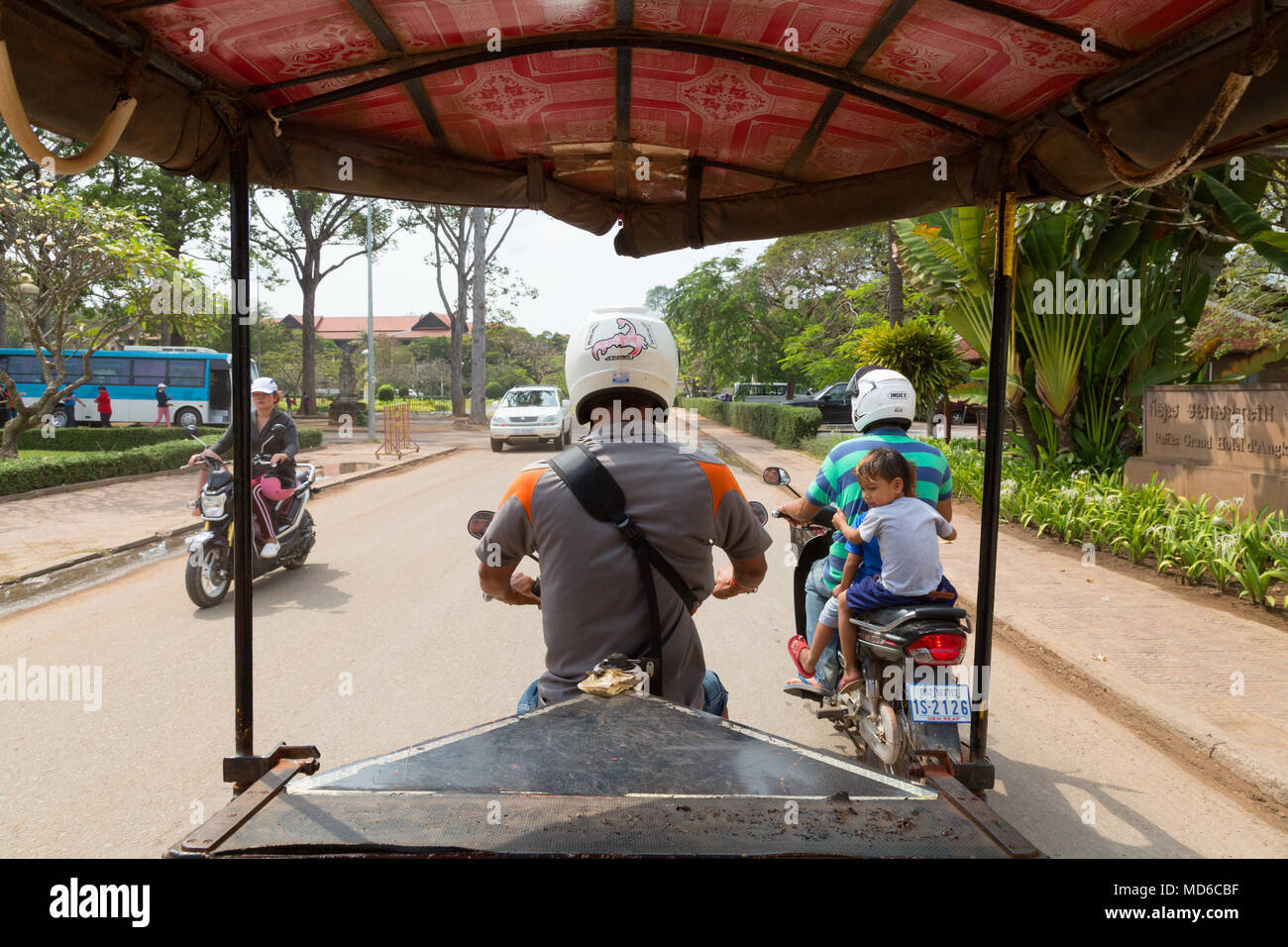 Siem Reap motociclo taxi, Siem Reap, Cambogia Asia Foto Stock