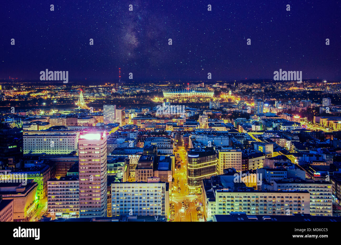 I moderni grattacieli a Varsavia down town, Polonia. Foto Stock