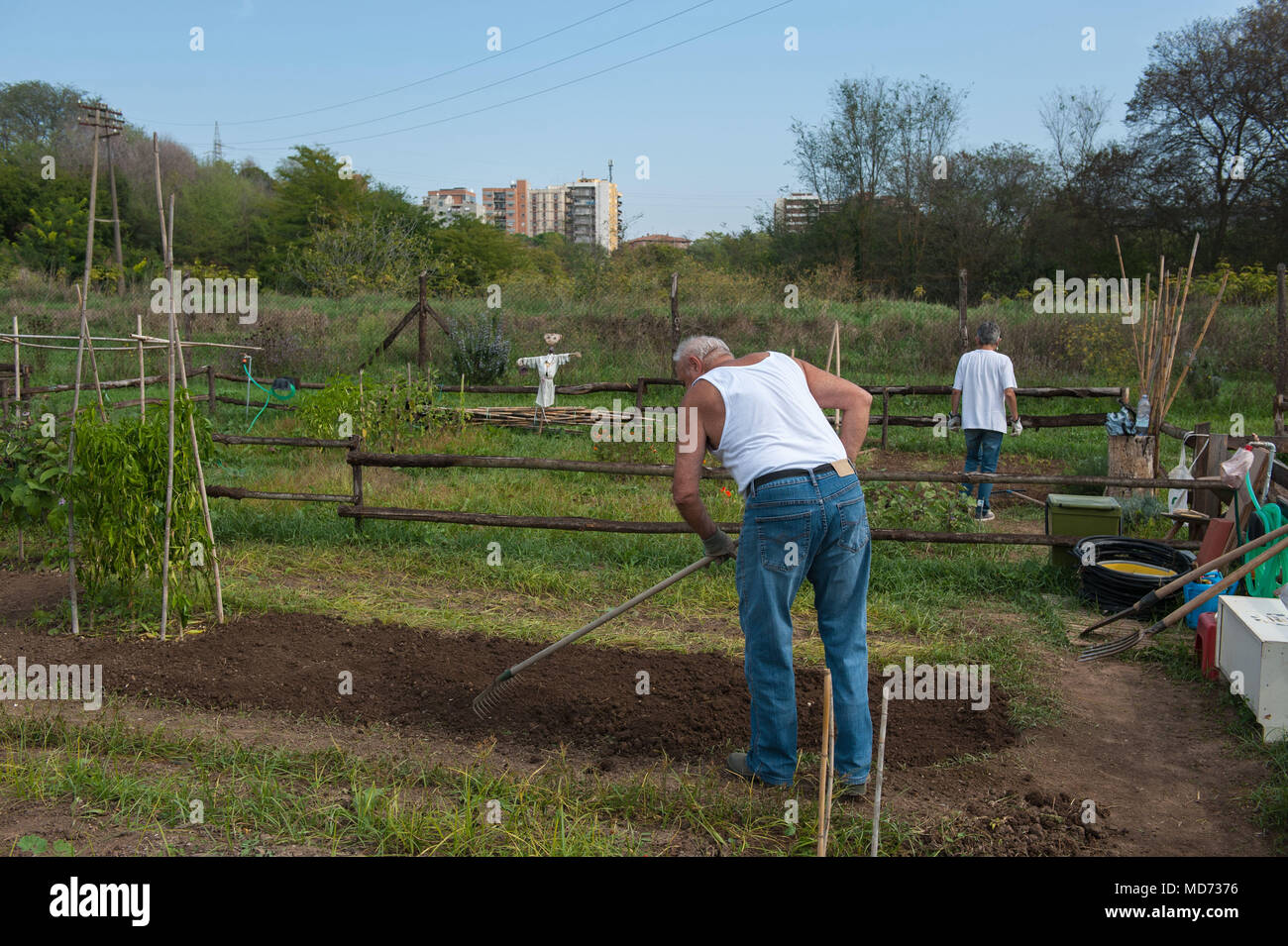 Roma. Urban garden, Riserva Naturale Valle dell'Aniene. L'Italia. Foto Stock