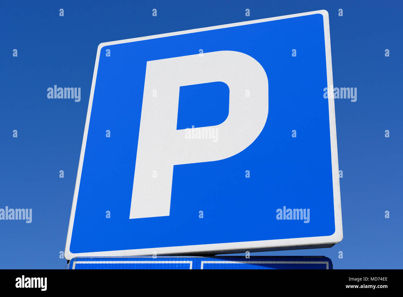 Simbolo di parcheggio, Close Up Foto Stock