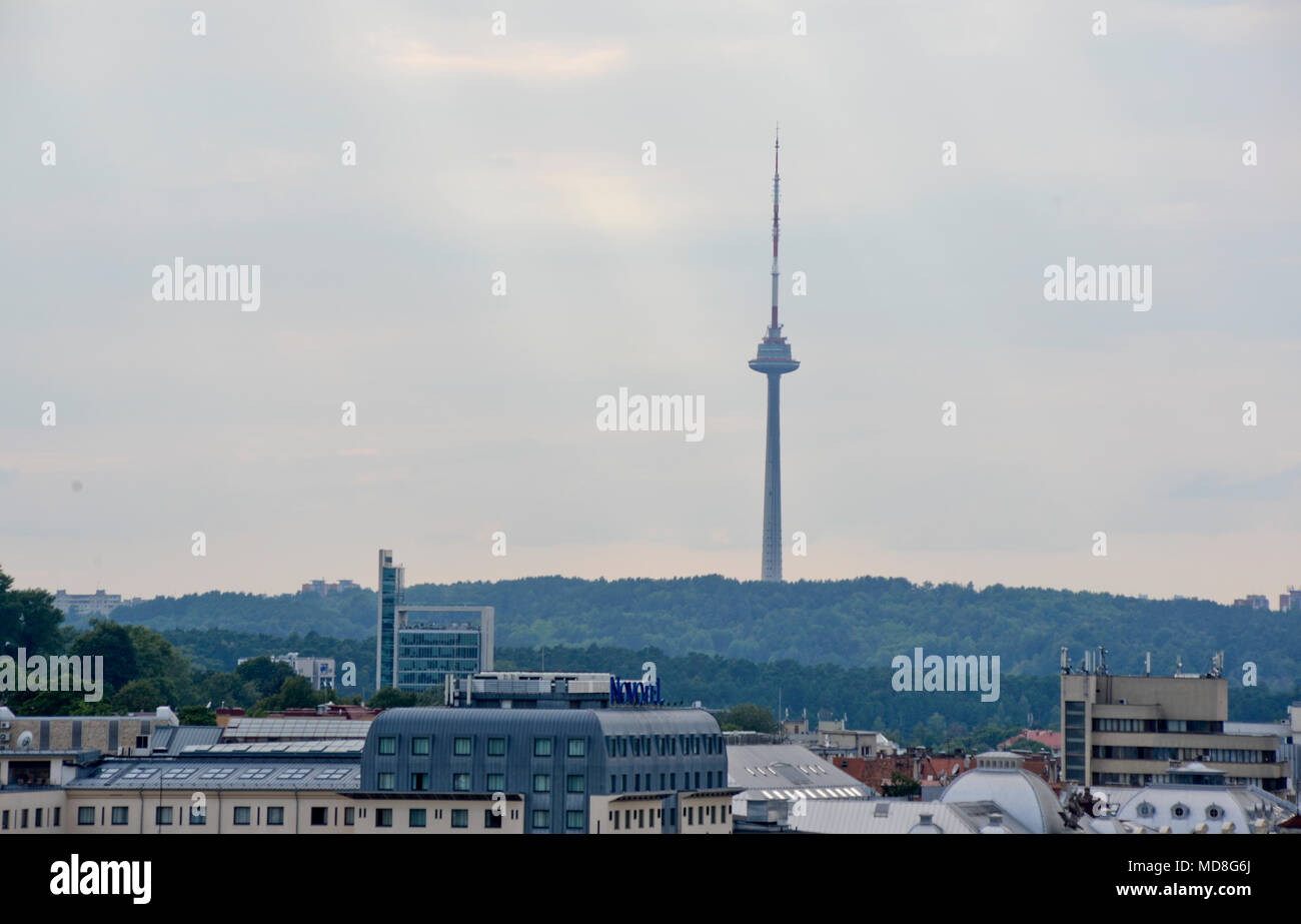 Vilnius TV Tower, Lituania Foto Stock