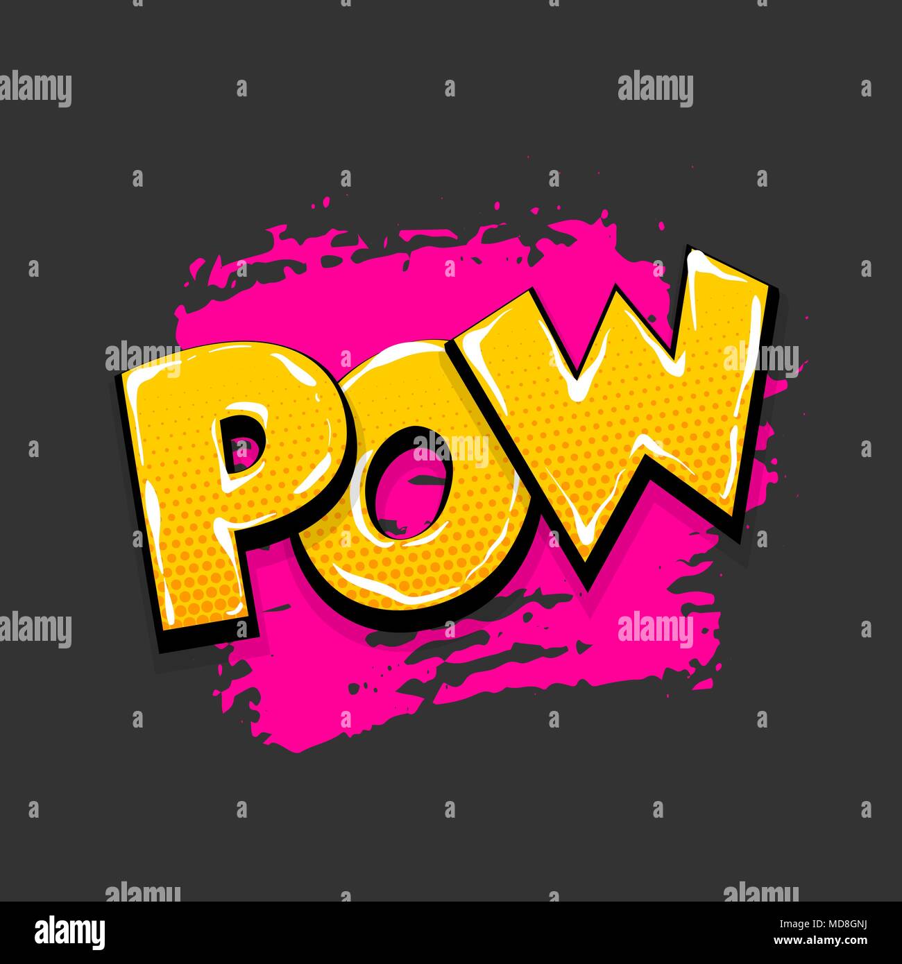 Testo fumetto pop art pennello grunge pow bang boom Illustrazione Vettoriale